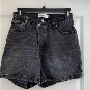 Abercrombie & Fitch black criss cross waist shorts